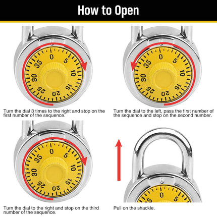 Lock Dial Combination Lock Gym Sports Locker Toolbox Case School Portable Fences.