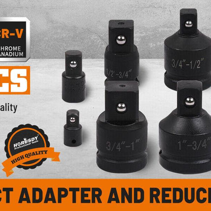 8Pc Impact Socket Reducer Set Heavy Duty Adaptor For Ratchet Wrench With Case.