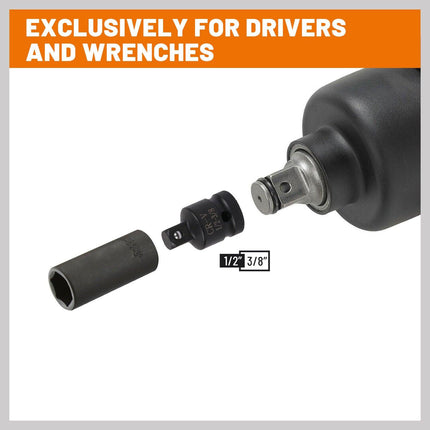 8Pc Impact Socket Reducer Set Heavy Duty Adaptor For Ratchet Wrench With Case.