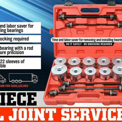 27Pc Universal Pull & Press Sleeve Kit Removal Bushing Driver Set Bearings Seal.
