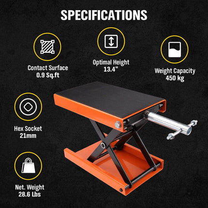 Motorcycle Jack 450KG Scissor Motor Bike Lift Stand Hoist Mini Motorbike Quad.