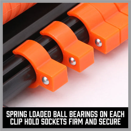 3Pc Socket Rails 66 Socket Holder Space Organiser Garage Rack 1/4" 3/8" 1/2".