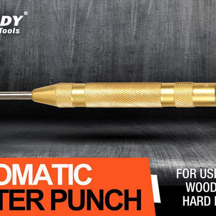 125mm/5" Automatic Centre Punch Adjustable Spring Loaded Metal Drill Tool Glod.