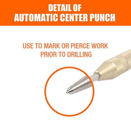 125mm/5" Automatic Centre Punch Adjustable Spring Loaded Metal Drill Tool Glod.