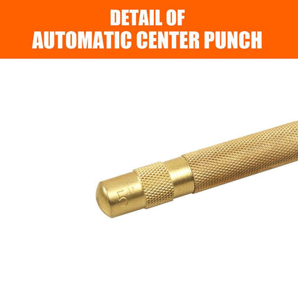 125mm/5" Automatic Centre Punch Adjustable Spring Loaded Metal Drill Tool Glod.