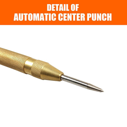 125mm/5" Automatic Centre Punch Adjustable Spring Loaded Metal Drill Tool Glod.