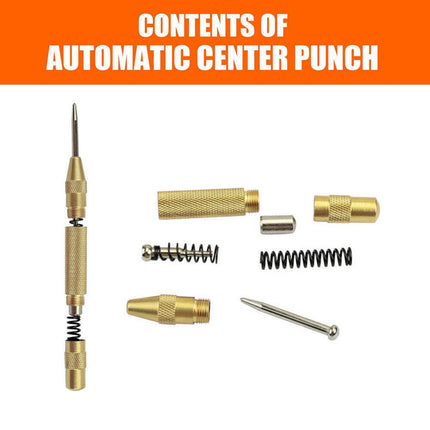 125mm/5" Automatic Centre Punch Adjustable Spring Loaded Metal Drill Tool Glod.