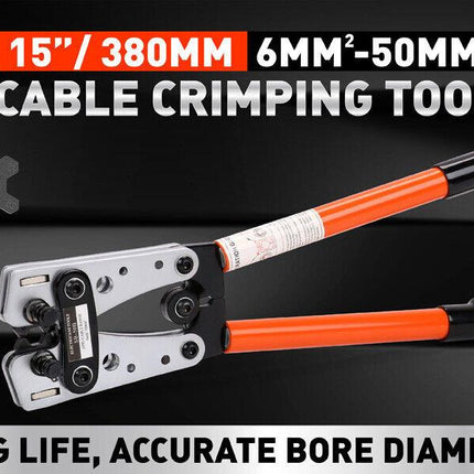 6-50 mm2 Wire Crimper Cable Crimp Electric Tube Crimping Hand Tool Battery Lug.