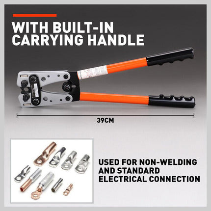 6-50 mm2 Wire Crimper Cable Crimp Electric Tube Crimping Hand Tool Battery Lug.