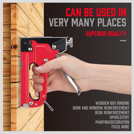 Heavy Duty Staple Gun Set 2in1 Stapler 1500Pc Staples Tacker Hand Fastener Tool.