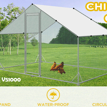 VaKa 3x2x1.95m Metal Walk-in Chicken Coop Rabbit Hutch Cage Hen House Chook Au.