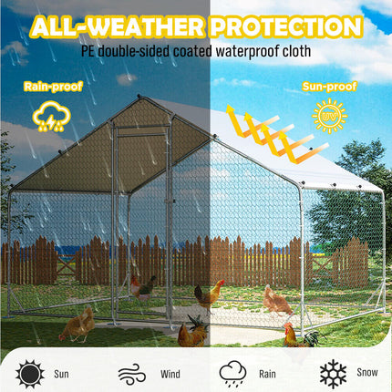 VaKa 3x2x1.95m Metal Walk-in Chicken Coop Rabbit Hutch Cage Hen House Chook Au.