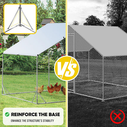 VaKa 3x2x1.95m Metal Walk-in Chicken Coop Rabbit Hutch Cage Hen House Chook Au.