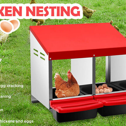 VaKa Chicken Hen Coop Hutch 2 Hole Inside Outside Roll Away Lay Egg Nesting Box.