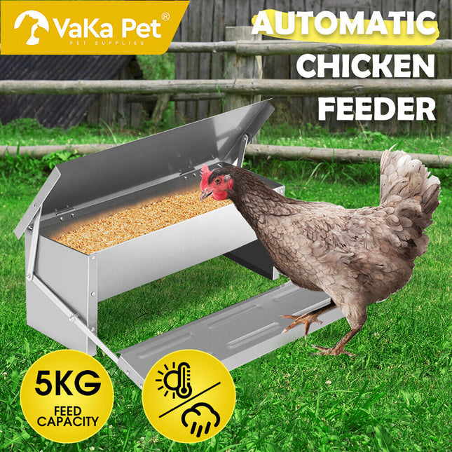 5KG 7.5L Garden Farm Automatic Food Storage Box Stand Chicken Feeder Poultry AU.