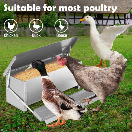 10KG 12.5L Garden Farm Automatic Food Storage Box Stand Chicken Feeder Poultry.