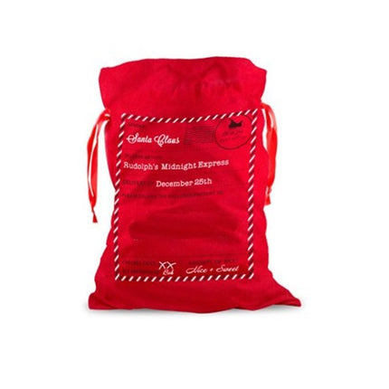 Large Christmas XMAS Hessian Santa Sack Stocking Bag Reindeer Children Gifts Bag, Cream - Delivery Enclosed Gift