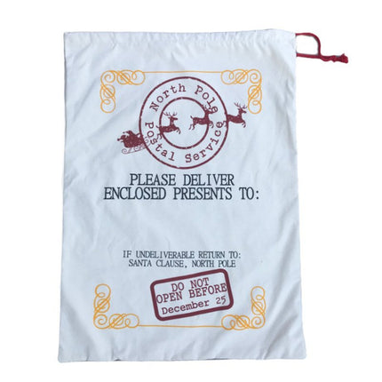 Large Christmas XMAS Hessian Santa Sack Stocking Bag Reindeer Children Gifts Bag, Cream - Delivery Enclosed Gift