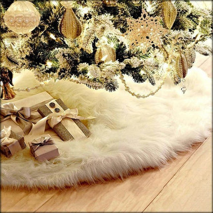 60/78/90/122cm Christmas Snow Plush Tree Skirt Xmas Base Floor Mat Cover Decor, 78cm (30.7").