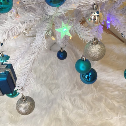 60/78/90/122cm Christmas Snow Plush Tree Skirt Xmas Base Floor Mat Cover Decor, 78cm (30.7").