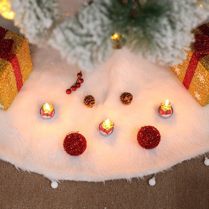 60/78/90/122cm Christmas Snow Plush Tree Skirt Xmas Base Floor Mat Cover Decor, 78cm (30.7").