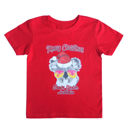 New Funny Adult Xmas Christmas T Shirt Tee Mens Womens 100% Cotton Jolly Ugly, Koala Sunglass (Red), M.