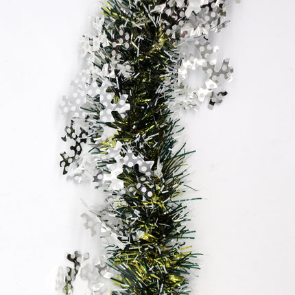 5x 2.5m Christmas Tinsel Xmas Garland Sparkly Snowflake Party Natural Home Décor, White Pearlescent