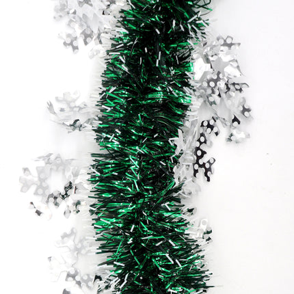 5x 2.5m Christmas Tinsel Xmas Garland Sparkly Snowflake Party Natural Home Décor, White Pearlescent