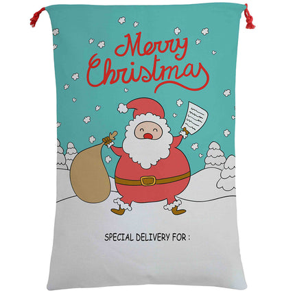 Large Christmas XMAS Hessian Santa Sack Stocking Bag Reindeer Children Gifts Bag, Red - Delivery by Reindeer