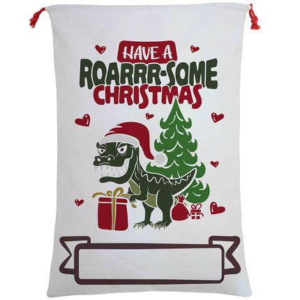 Large Christmas XMAS Hessian Santa Sack Stocking Bag Reindeer Children Gifts Bag, Red - Delivery by Reindeer.