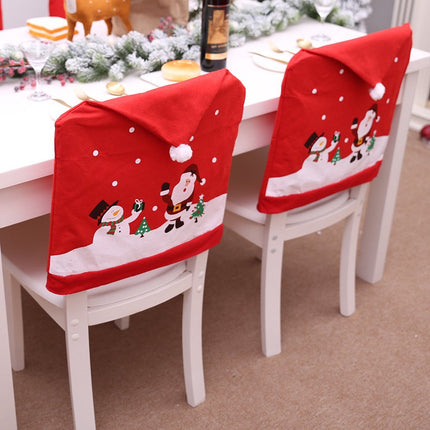 6-10x Christmas Santa Hat Chair Covers Table Cloth Dinner Home Décor Ornaments, 10PCS Chair Covers.