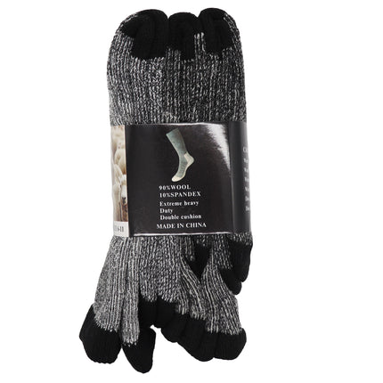 6 Pairs Merino Wool Thick Double Cushion Heavy Duty Socks Tradie Warm Thermal, 6-11.
