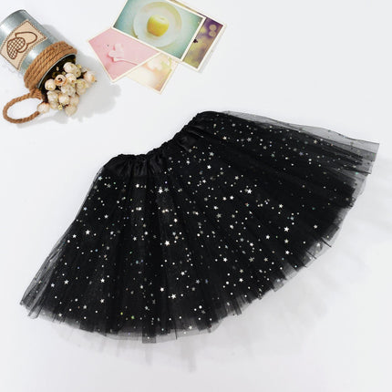 Sequin Tulle Tutu Skirt Ballet Kids Princess Dressup Party Baby Girls Dance Wear, Black, Adults.