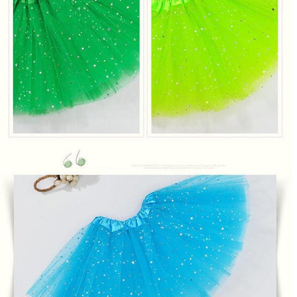 Sequin Tulle Tutu Skirt Ballet Kids Princess Dressup Party Baby Girls Dance Wear, Rose, Adults.