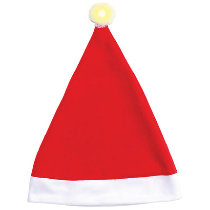 Christmas Unisex Adults Kids Novelty Hat Xmas Party Cap Santa Costume Dress Up, Santa Hat w LED Light.