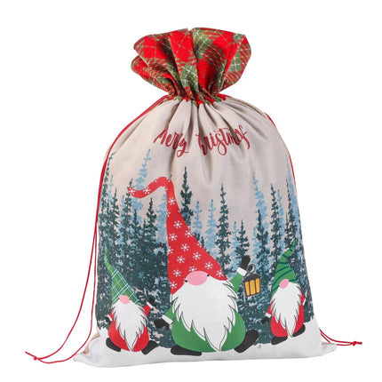 50x70cm Canvas Hessian Christmas Santa Sack Xmas Stocking Reindeer Kids Gift Bag, Cream - Snowflakes Delivery