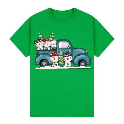 100% Cotton Christmas T-shirt Adult Unisex Tee Tops Funny Santa Party Custume, Shrek (Red), L.