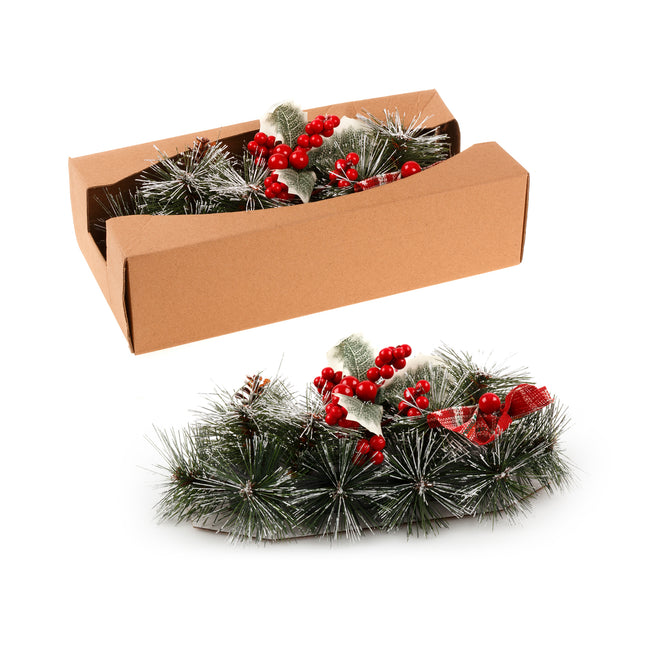 Christmas Floral Table Arrangements Red Berries Pine Cones Flowers Decorations, Large.