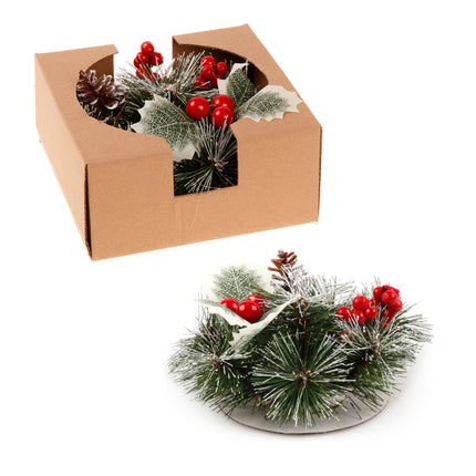 Christmas Floral Table Arrangements Red Berries Pine Cones Flowers Decorations, Large.