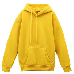 Kids Unisex Basic Pullover Hoodie Jumper School Uniform Plain Casual Sweat Shirt, Yellow, 12.