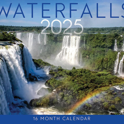 Waterfalls 2025 Rectangle Wall Calendar 16 Months Hanging Planner New Year Gift.