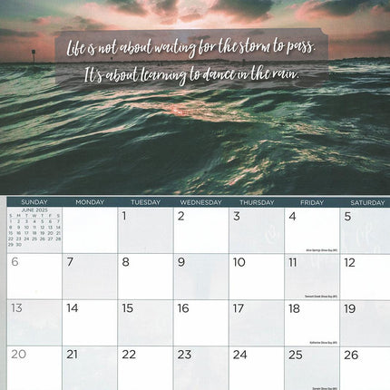 Inspirationals - 2025 Rectangle Wall Calendar 16 Months Hanging Planner Gift.