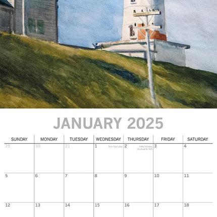 Edward Hopper - 2025 Square Wall Calendar Arts 16 Months Premium Planner Gift.