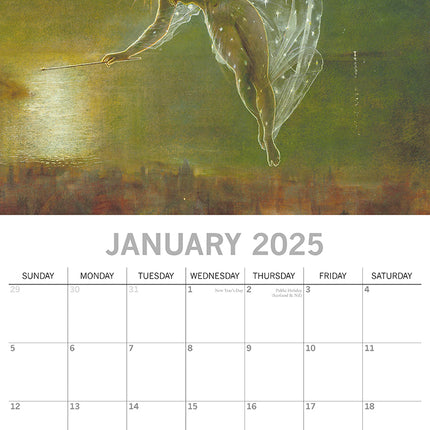 Fairies - 2025 Square Wall Calendar Arts 16 Months Premium Planner Gift.