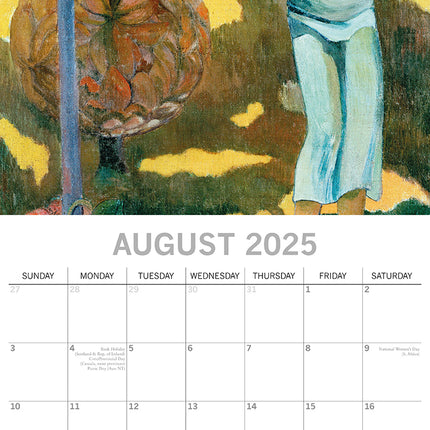 Gauguin - 2025 Square Wall Calendar Arts 16 Months Premium Planner Gift.