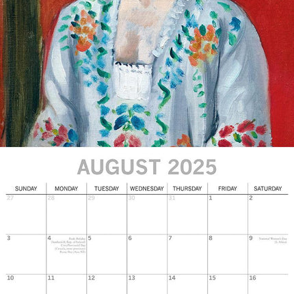 Matisse - 2025 Square Wall Calendar Arts 16 Months Premium Planner Gift.