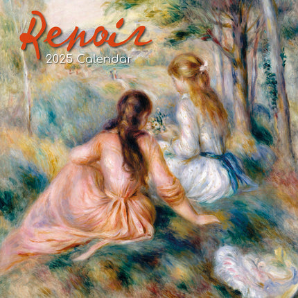 Renoir - 2025 Square Wall Calendar Fine Arts 16 Months Premium Planner Gift.