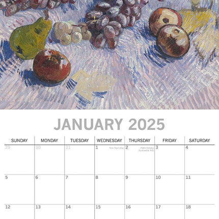 Van Gogh - 2025 Square Wall Calendar Arts 16 Months Premium Planner Gift.
