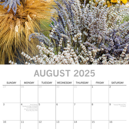 Dried Flowers - 2025 Square Wall Calendar Floral 16 Months Premium Planner Gift.
