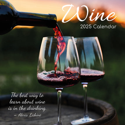 Wine 2025 Square Wall Calendar Food 16 Month Premium Planner Xmas New Year Gift.